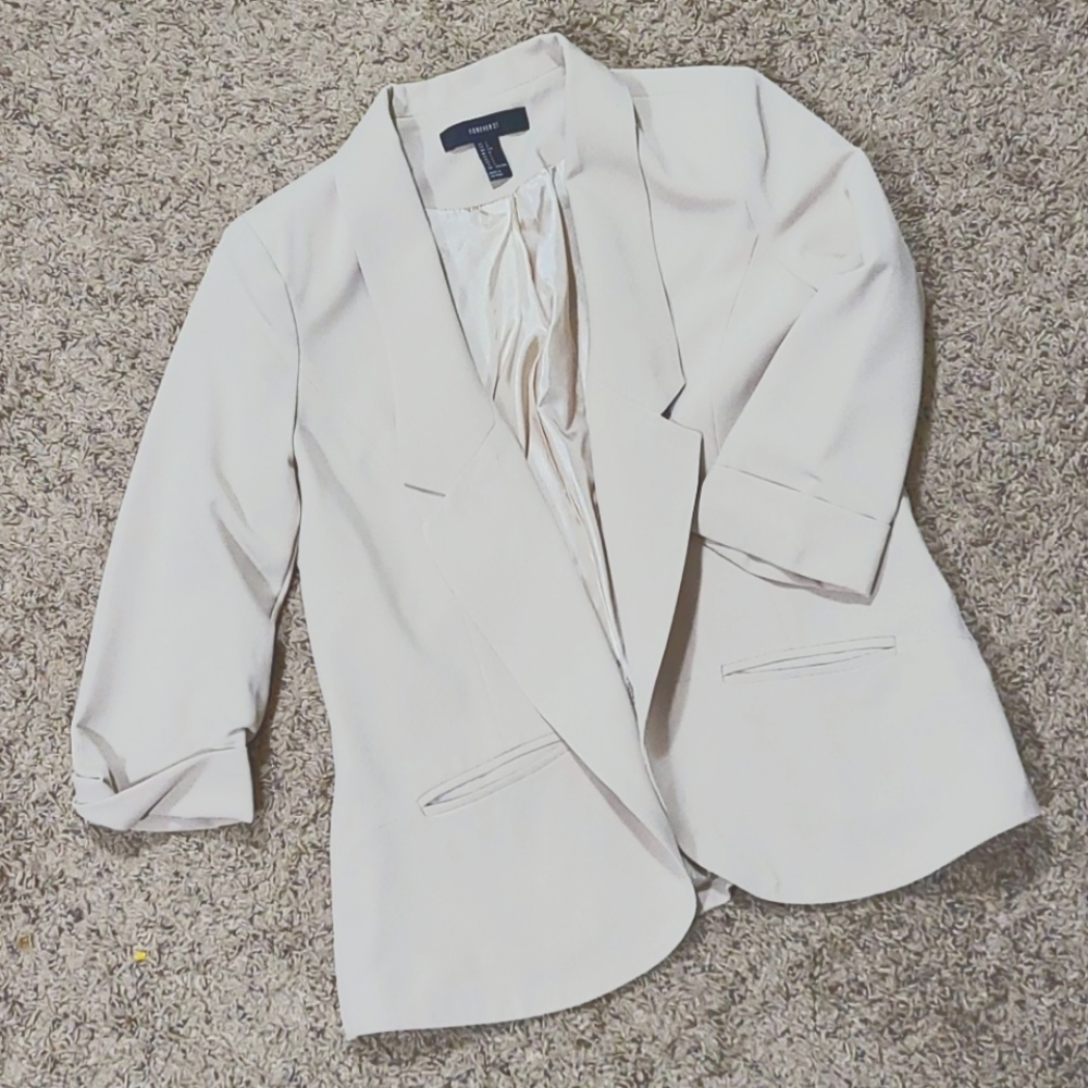 Forever 21 Cream Lightweight Blazer